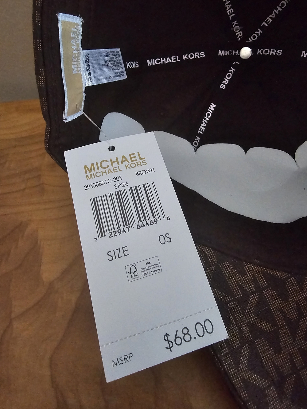 Michael Kors Brown MK Monogram Baseball Cap - Picture 6 of 8